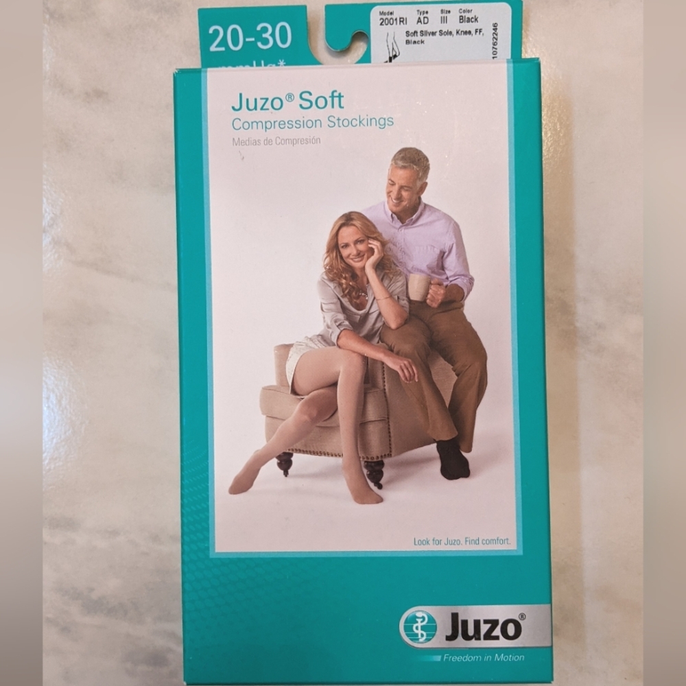 *NEW* Juzo Knee High Compression Stockings, Black (women, size 3)
